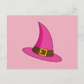 Rosa Hexenhut Feiertagspostkarte (Vorderseite)