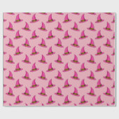 Rosa Hexenhut Geschenkpapier (Flach)