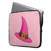 Rosa Hexenhut Laptopschutzhülle (Vorderseite Links)