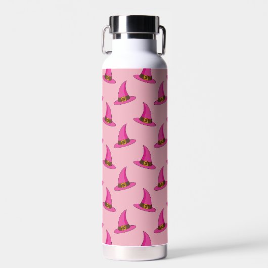 Rosa Hexenhut Trinkflasche (Vorne)