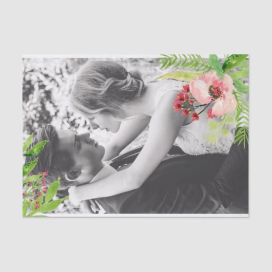 Rosa Hibisken Blume Overlay Foto hinzufügen Seidenpapier (Vorderseite)