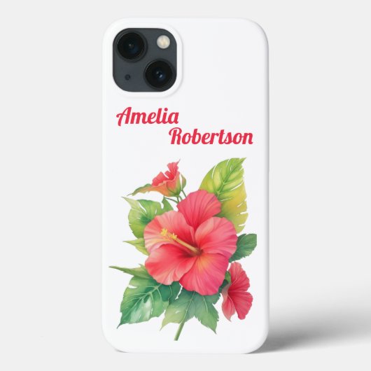 Rosa Hibisken Blume Personalisiert Telefonzelle Case-Mate iPhone Hülle (Rückseite)