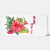 Rosa Hibisken Blume Personalisiert Telefonzelle Case-Mate iPhone Hülle (Rückseite (Horizontal))