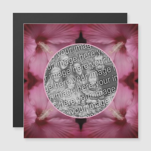 Rosa Hibisken Blumen Erstellen Sie Ihr eigenes Fot Magnetkarte (Vorne/Hinten)