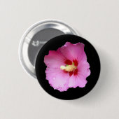 Rosa Hibiskus Abzeichen Button (Vorne & Hinten)