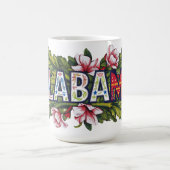 Rosa Hibiskus Alabama Typografie Kaffeetasse (Mittel)