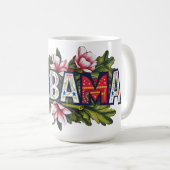 Rosa Hibiskus Alabama Typografie Kaffeetasse (VorderseiteRechts)