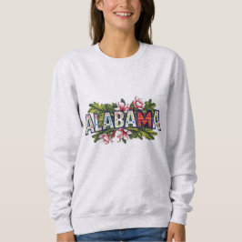 Rosa Hibiskus Alabama Typografy Girl Sweatshirt