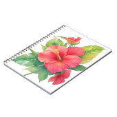 Rosa Hibiskus Aquarell Blume Notizblock (Linke Seite)