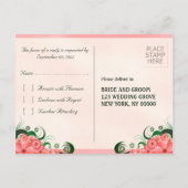 Rosa Hibiskus Bläserner Eleganter UAWG Antworten P Einladungspostkarte (Rückseite)