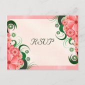 Rosa Hibiskus Bläserner Eleganter UAWG Antworten P Einladungspostkarte (Vorderseite)