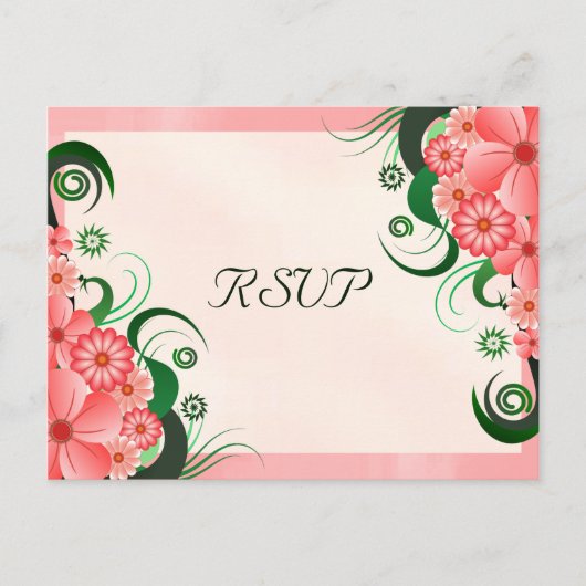 Rosa Hibiskus Bläserner Eleganter UAWG Antworten P Einladungspostkarte (Vorderseite)