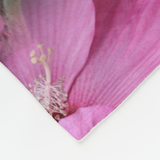 Rosa Hibiskus Blume Abstrakt Fleecedecke (Ecke)