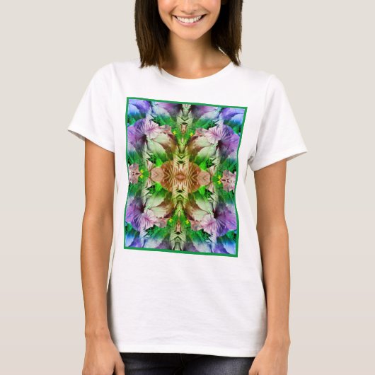 Rosa Hibiskus Blume Abstrakt gestört T-Shirt (Vorderseite)