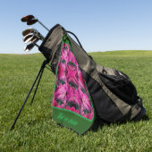 Rosa Hibiskus Blume Abstrakt Personalisiert Golfhandtuch (Gras)