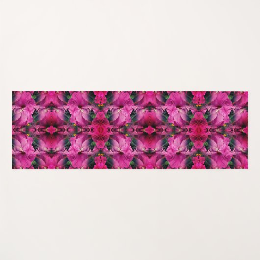 Rosa Hibiskus Blume Abstrakt Yogamatte (Vorderseite (Horizontal))