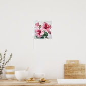 Rosa Hibiskus Blume Art Print Poster (Küche)