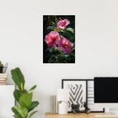 Rosa Hibiskus Blume Art Print Poster (Heimbüro)