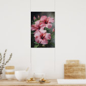 Rosa Hibiskus Blume Art Print Poster (Küche)