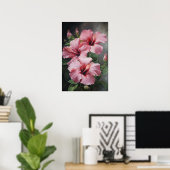 Rosa Hibiskus Blume Art Print Poster (Heimbüro)