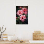 Rosa Hibiskus Blume Art Print Poster (Küche)