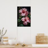 Rosa Hibiskus Blume Art Print Poster (Küche)