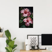 Rosa Hibiskus Blume Art Print Poster (Heimbüro)