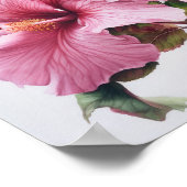 Rosa Hibiskus Blume Art Print Poster (Ecke)