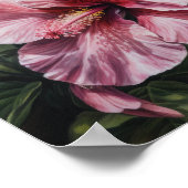 Rosa Hibiskus Blume Art Print Poster (Ecke)