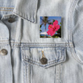 Rosa Hibiskus-Blume Button (Beispiel)