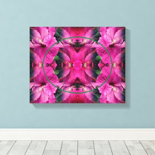 Rosa Hibiskus Blume Erstellen Sie Ihr eigenes Foto Leinwanddruck (Insitu (Holzboden))