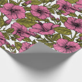 Rosa Hibiskus Blume Geschenkpapier (Ecke)