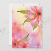 Rosa Hibiskus Blume Hochzeitsblumenherz Ankündigung (Rückseite)