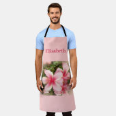 Rosa Hibiskus Blume im Wasser Schürze (Getragen)