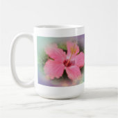 Rosa Hibiskus Blume Kaffeetasse (Links)