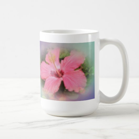 Rosa Hibiskus Blume Kaffeetasse (Rechts)