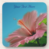 Rosa Hibiskus Blume Natur Untersetzer Set (Vorderseite)