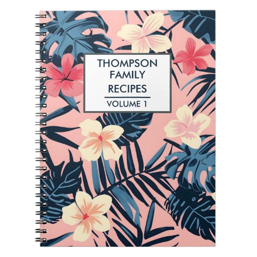 Rosa Hibiskus Blume Personalisiert Rezept Notizblock (Vorderseite)