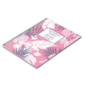 Rosa Hibiskus Blume Personalisiert Rezept Notizblock (Linke Seite)