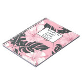 Rosa Hibiskus Blume Personalisiert Rezept Notizblock (Linke Seite)