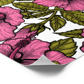 Rosa Hibiskus Blume Poster (Ecke)