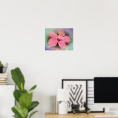 Rosa Hibiskus Blume Poster (Heimbüro)