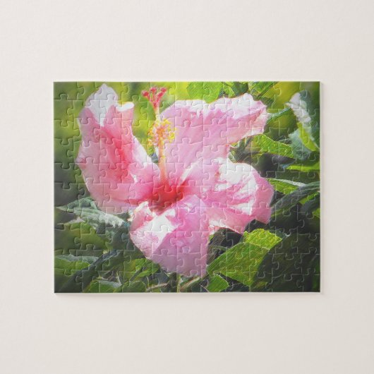 Rosa Hibiskus Blume Puzzle (Horizontal)