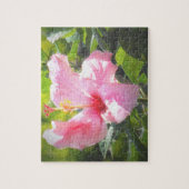 Rosa Hibiskus Blume Puzzle (Vertikal)
