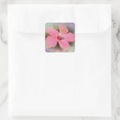 Rosa Hibiskus Blume Quadratischer Aufkleber (Tasche)