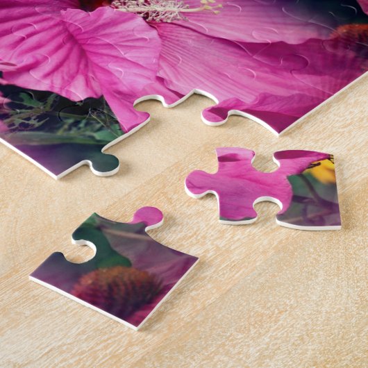 Rosa Hibiskus Blume Rahmen erstellen Sie Ihr eigen Puzzle (Seite)