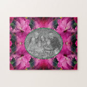 Rosa Hibiskus Blume Rahmen erstellen Sie Ihr eigen Puzzle (Horizontal)