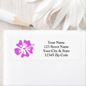 Rosa Hibiskus Blume Rücksendeadressen-Aufkleber (Insitu)