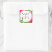 Rosa Hibiskus Blume Save the Date Aufkleber (Tasche)