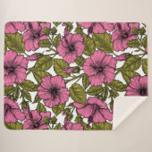 Rosa Hibiskus Blume Sherpadecke (Vorderseite (Horizontal))